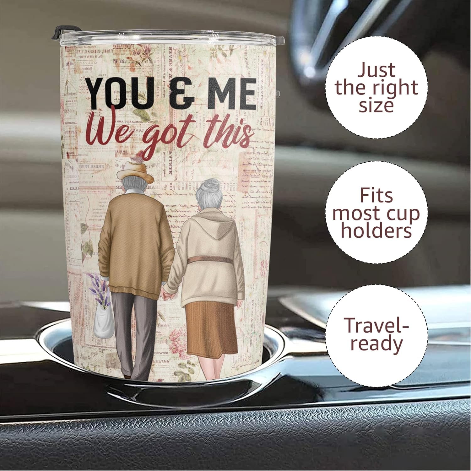 Gifts for Wife, Wife Gifts, Romatic Valentines Day Gifts for Her, Christmas Gift for Old Couple, You & Me We Got This, Stainless Steel Tumbler 20Oz I Love You Her, Anniversary Presents