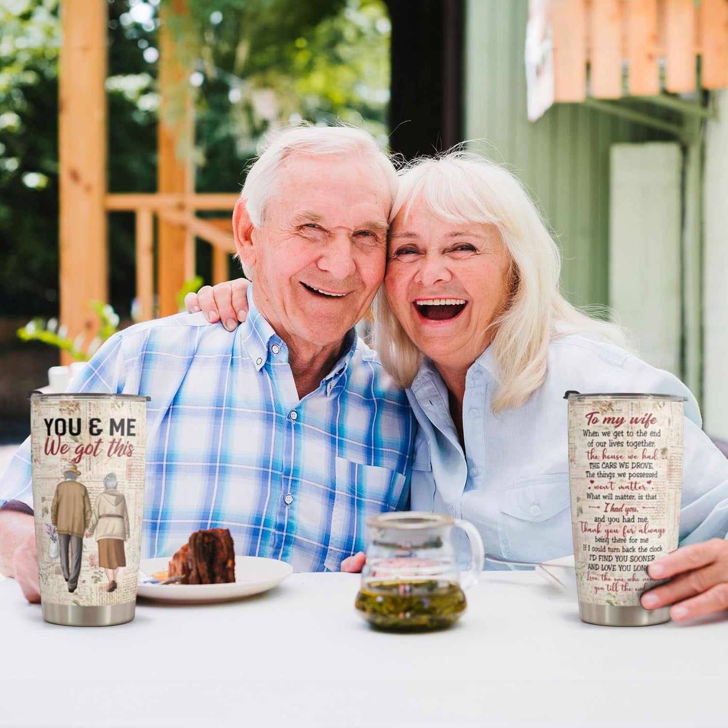 Gifts for Wife, Wife Gifts, Romatic Valentines Day Gifts for Her, Christmas Gift for Old Couple, You & Me We Got This, Stainless Steel Tumbler 20Oz I Love You Her, Anniversary Presents